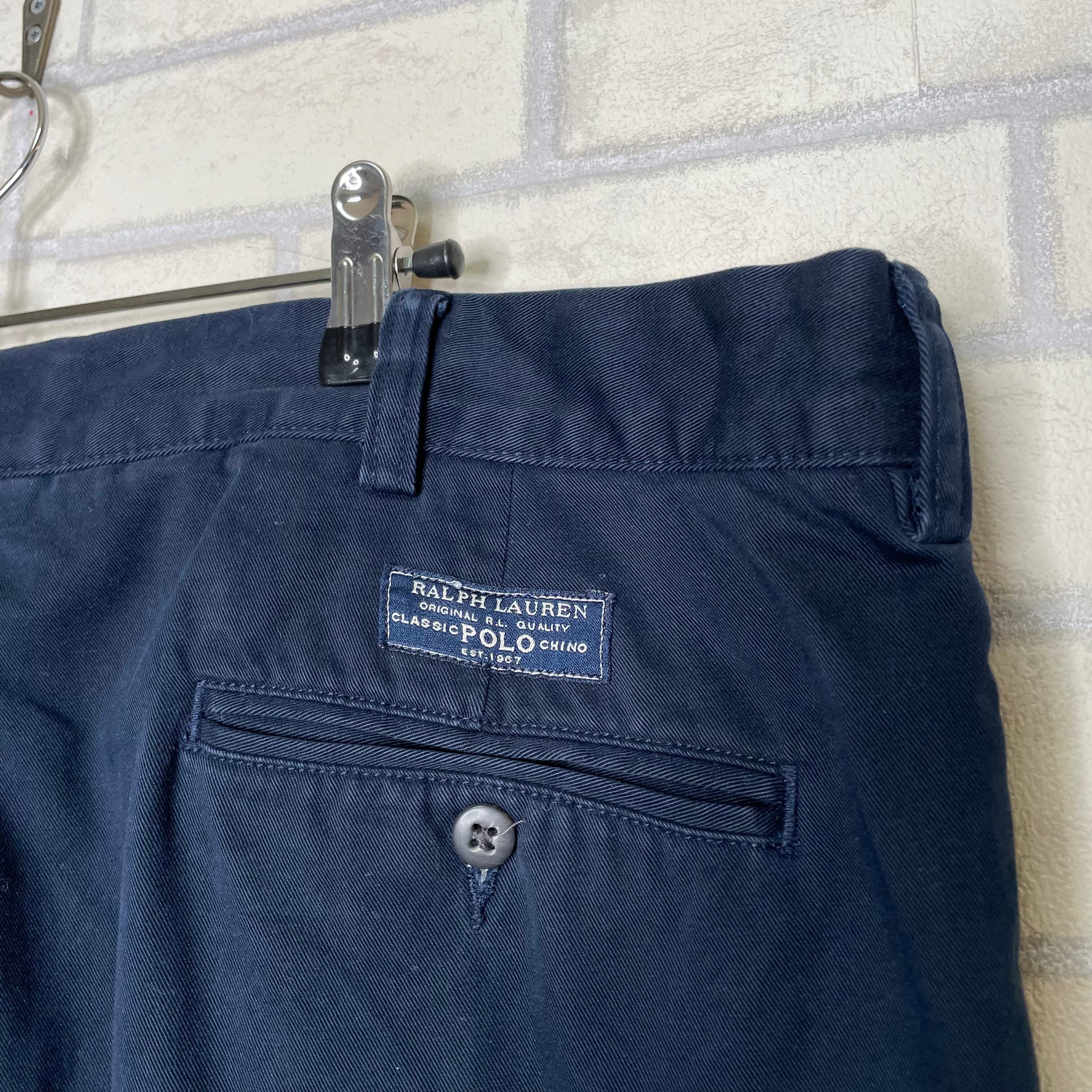 Polo By Ralph Lauren コットンパンツ W42×L32 ネイビー ポロチノ
