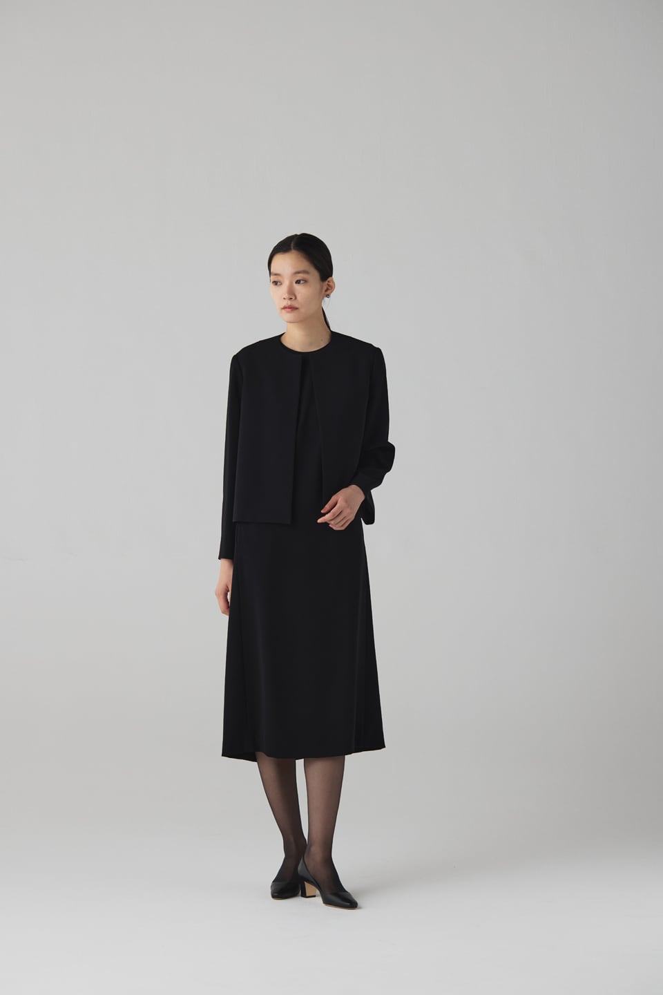 NO-COLLAR JACKET（BLACK） 23BF03 | saqui (store)