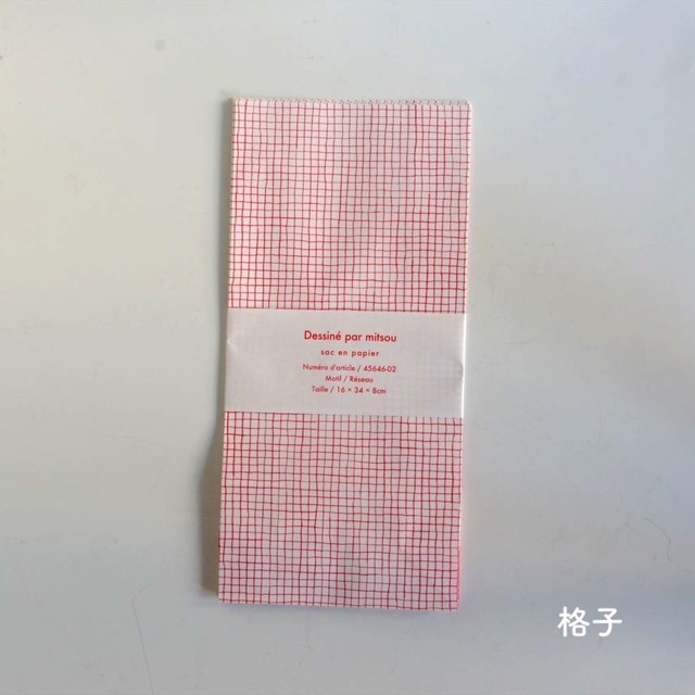 ◉【mitsou】ペーパーバッグM「格子」