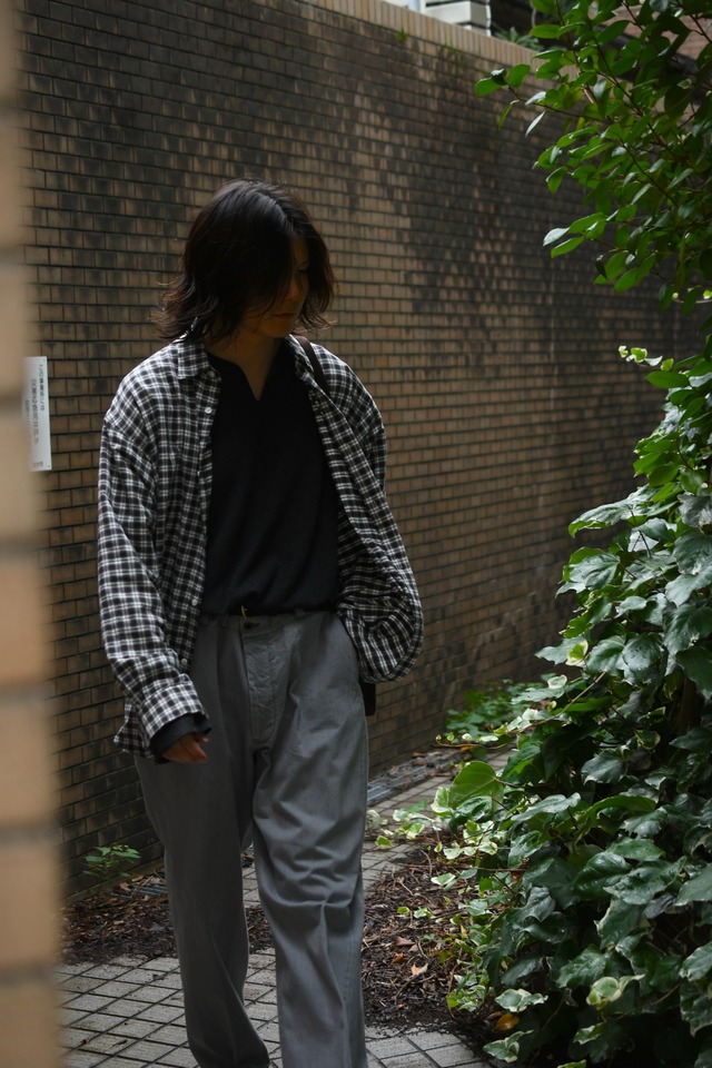 BAUTH / COTTON SILK CHECK SHIRTS (CHARCOAL CHECK)
