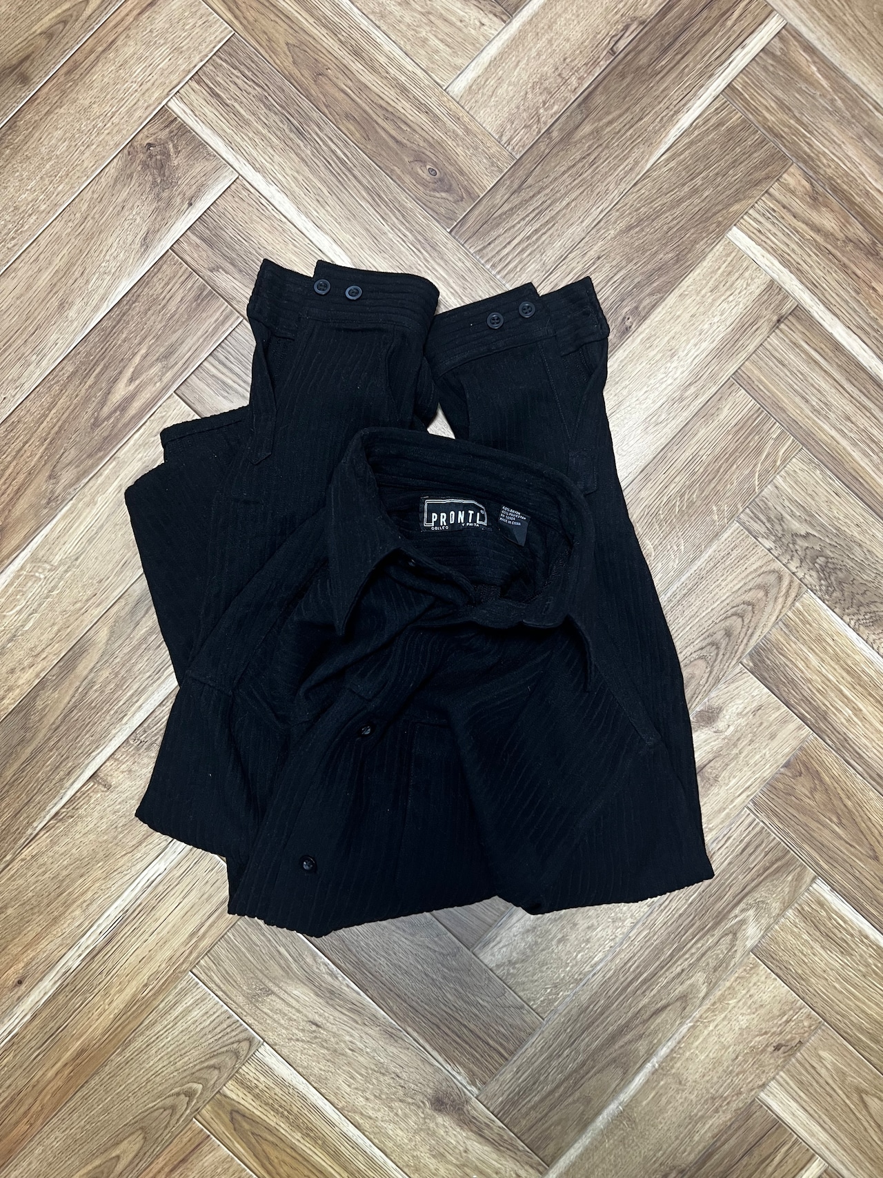 2000s Black Rayon Corduroy Shirts