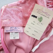 フラダンス 衣装 ワンピース ドレス ピンク系 u'ino! ハワイ製 ベロア ラメ キャミソールドレス 華やか 鮮やか かわいい おしゃれ 上品 高級感 ハワイアン アロハ フラ ダンス レッスン 練習 光沢 滑らか カジュアル 女性用 ステージ衣装 フェミニン