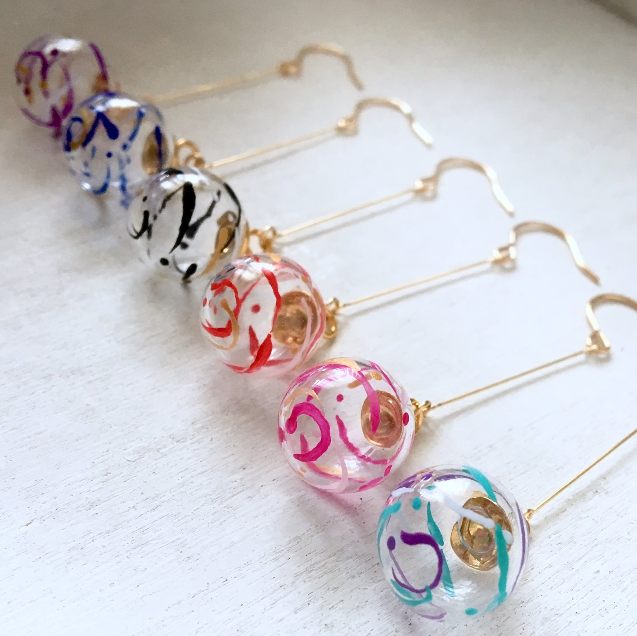 ステンレス にゃんこ♡水風船 ヨーヨー 風鈴風 ピアス/イヤリング