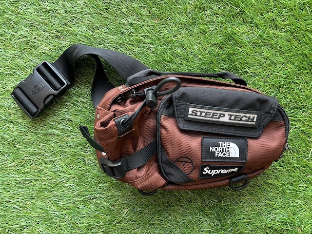 Supreme × THE NORTH FACE STEEP TECH WAIST BAG BROWN NM82291I 33865