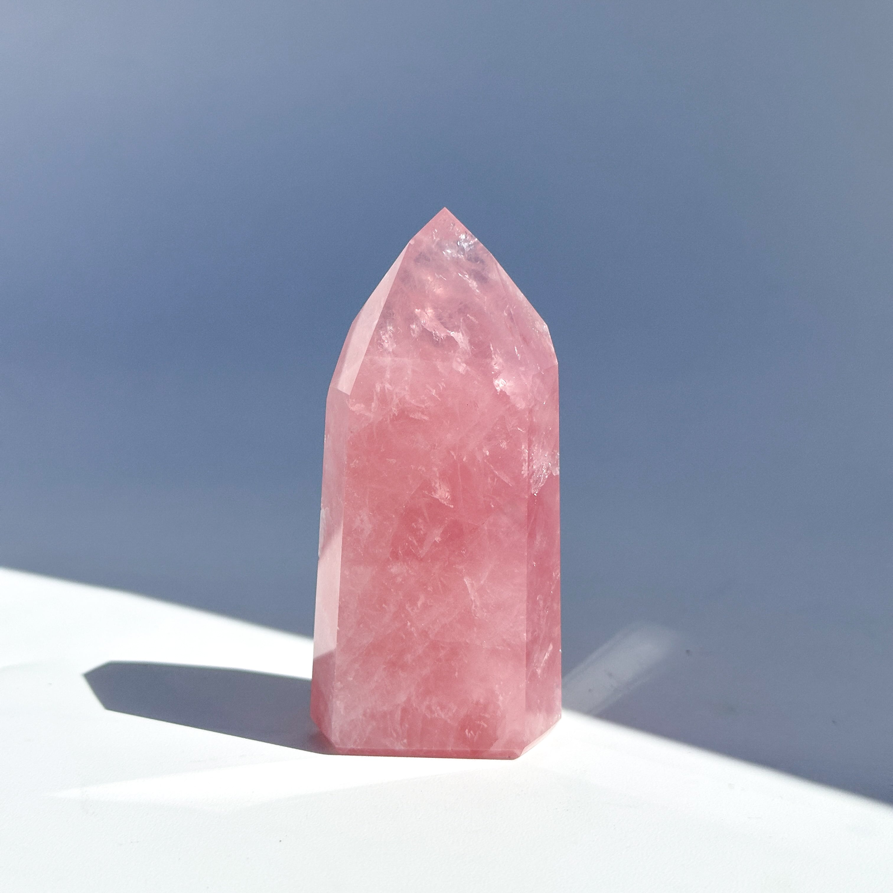 【高品質】バイーア産ローズクォーツ タワー21◇ Rose Quartz ◇天然石・鉱物・パワーストーン・インテリア