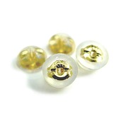 ピアスキャッチK18(18金)ダブルロック・2ペア(4コ)セットシリコン 日本製 ポスト径0.65mm〜0.8mm対応 made in JAPAN