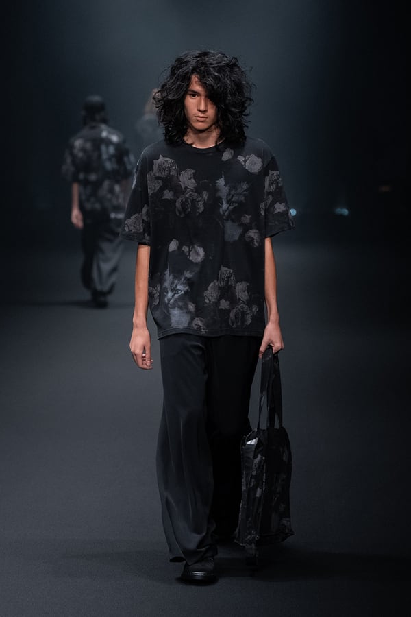 LAD MUSICIAN【ラッドミュージシャン 】PAINT ROSE + CAT BIG T