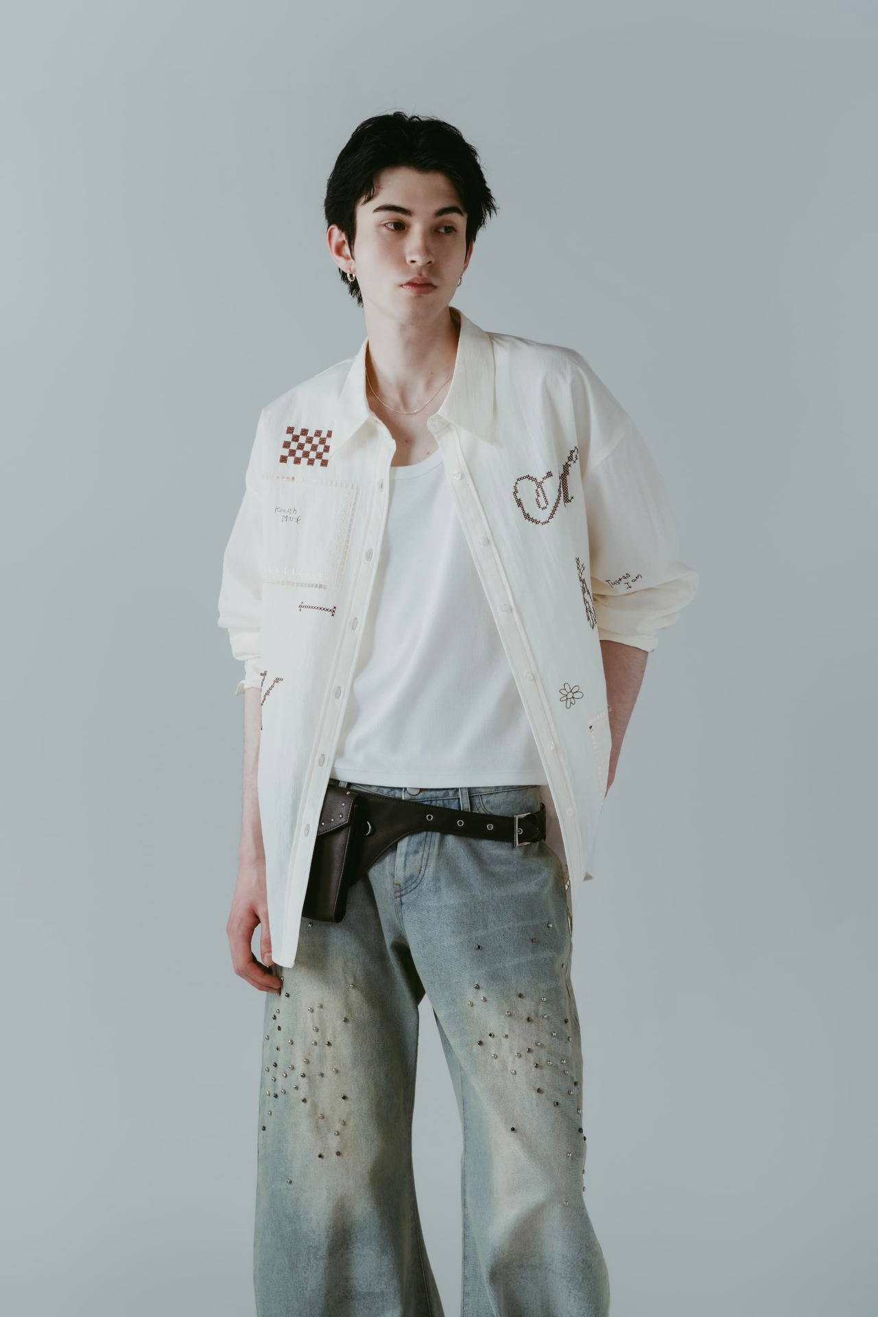 Embroidered Shirt / UNISEX / IVORY - 3