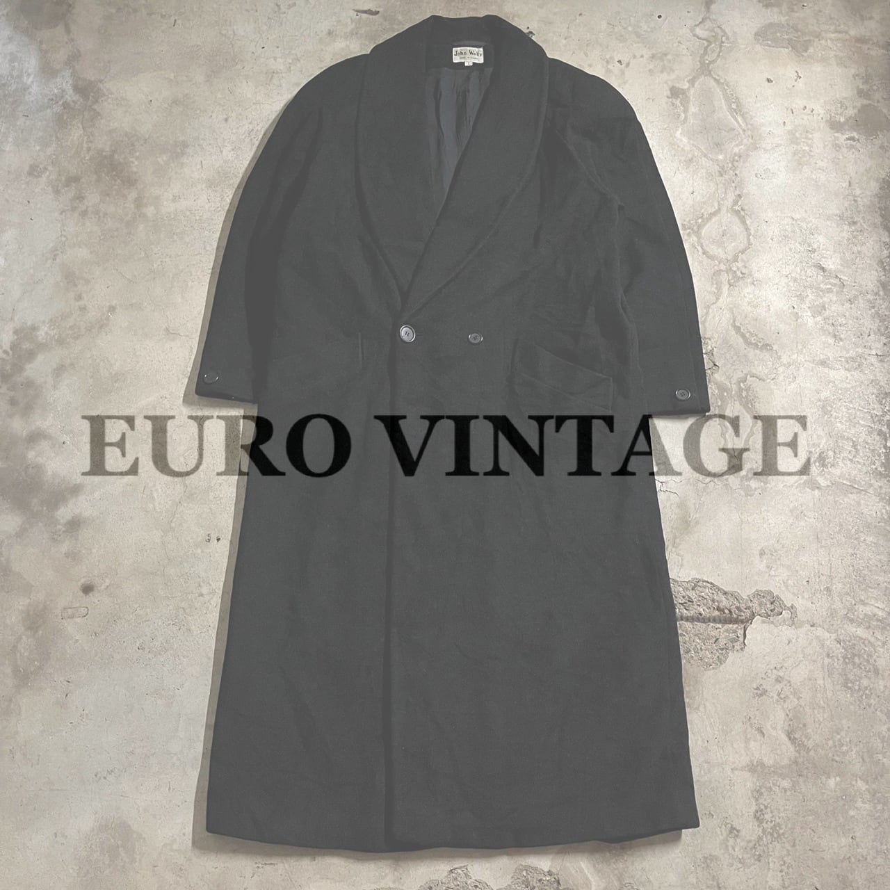 EURO_vintage〗made in Poland shawlcollar cashmereblend long coat 