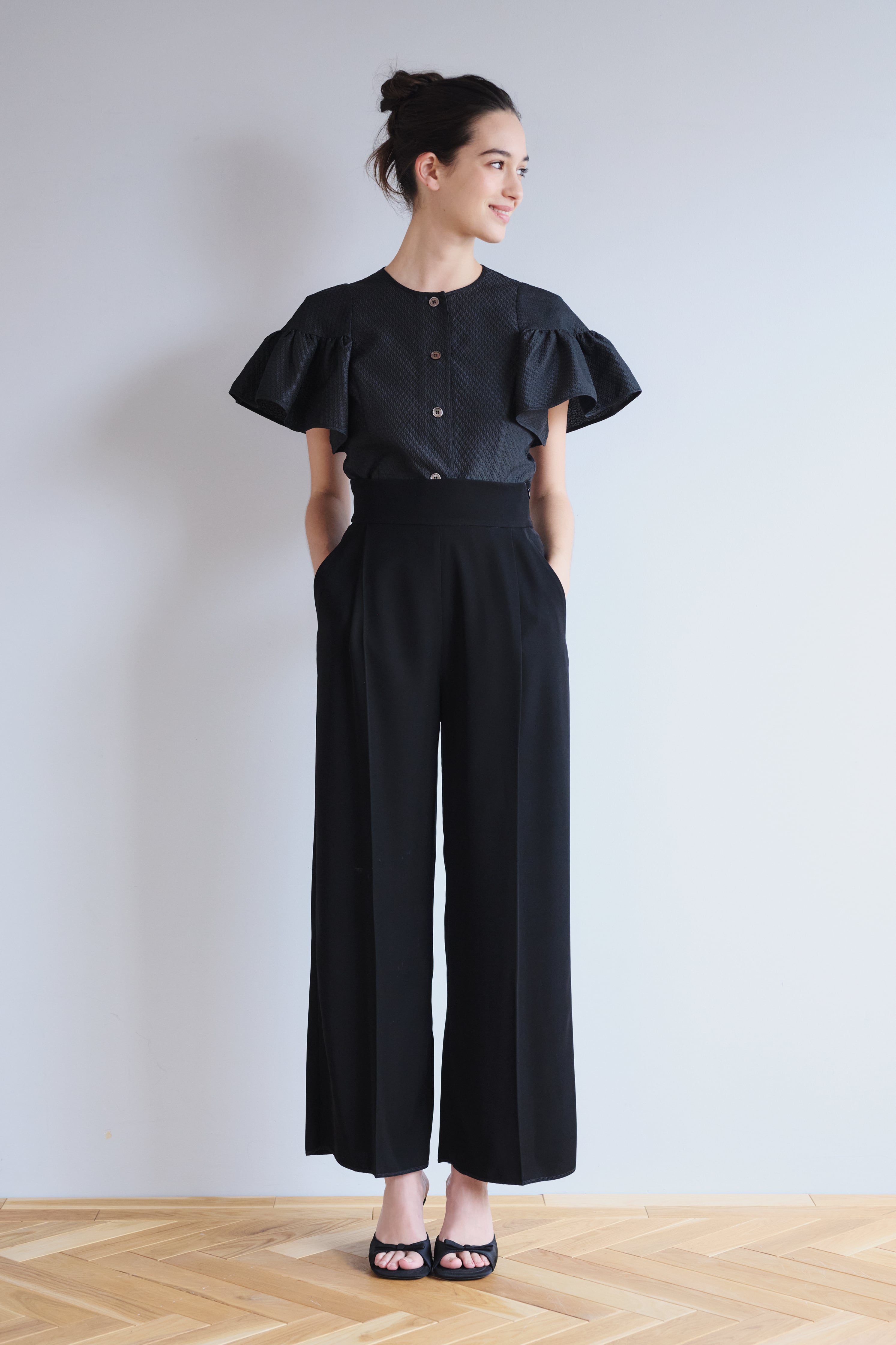 COUTURE FLEAR SLEEVES TOP WHITE | AMICA・kids