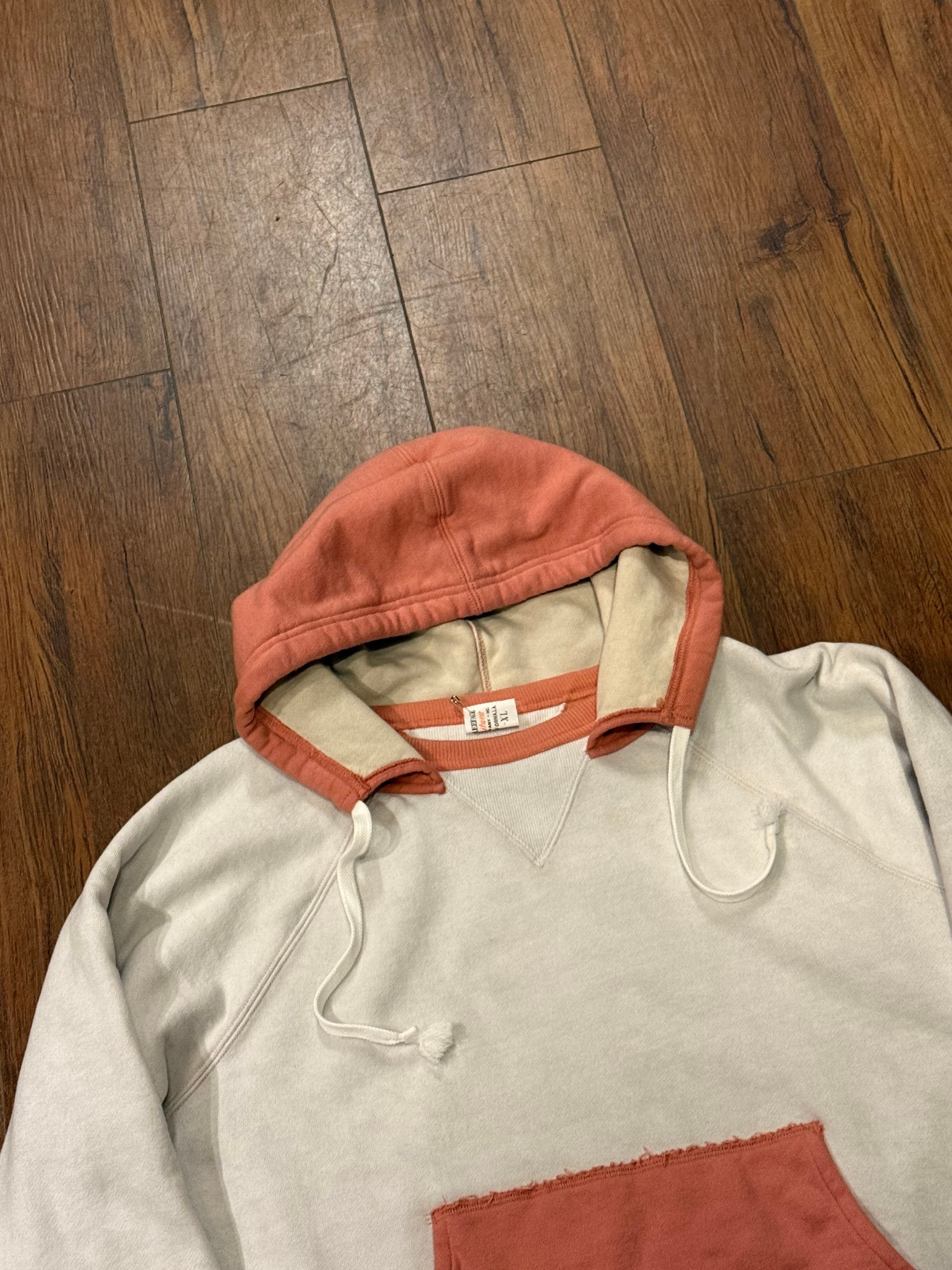THREEFACE TWO TONE DOUBLE FACE AFTER HOODIE | vintage clothing twoface