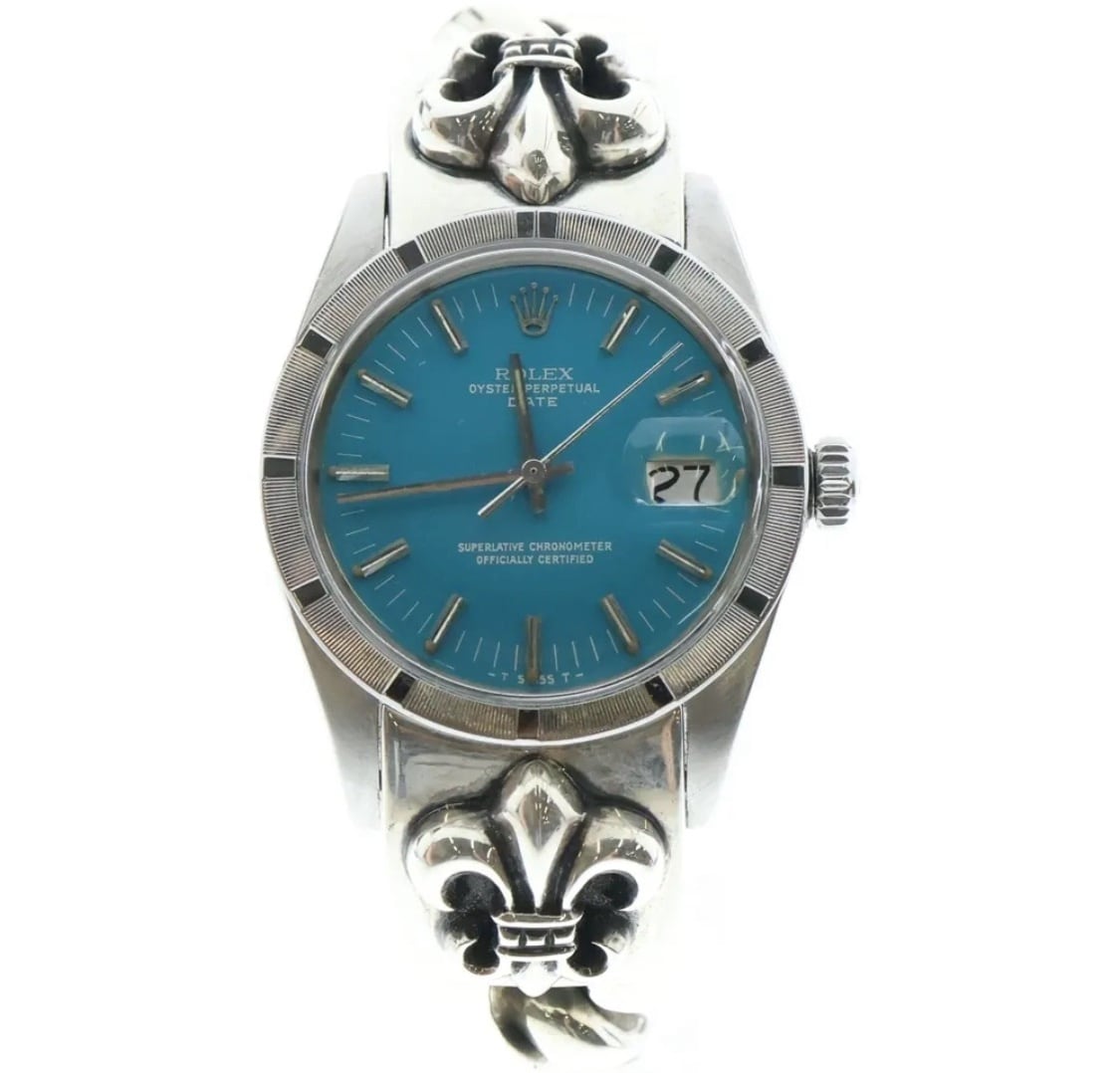 CHROME HEARTS クロムハーツ × ROLEX ロレックス オイスターパーペチュアル BSフレア クラシックリンク 腕時計 Ref.1501 シルバー