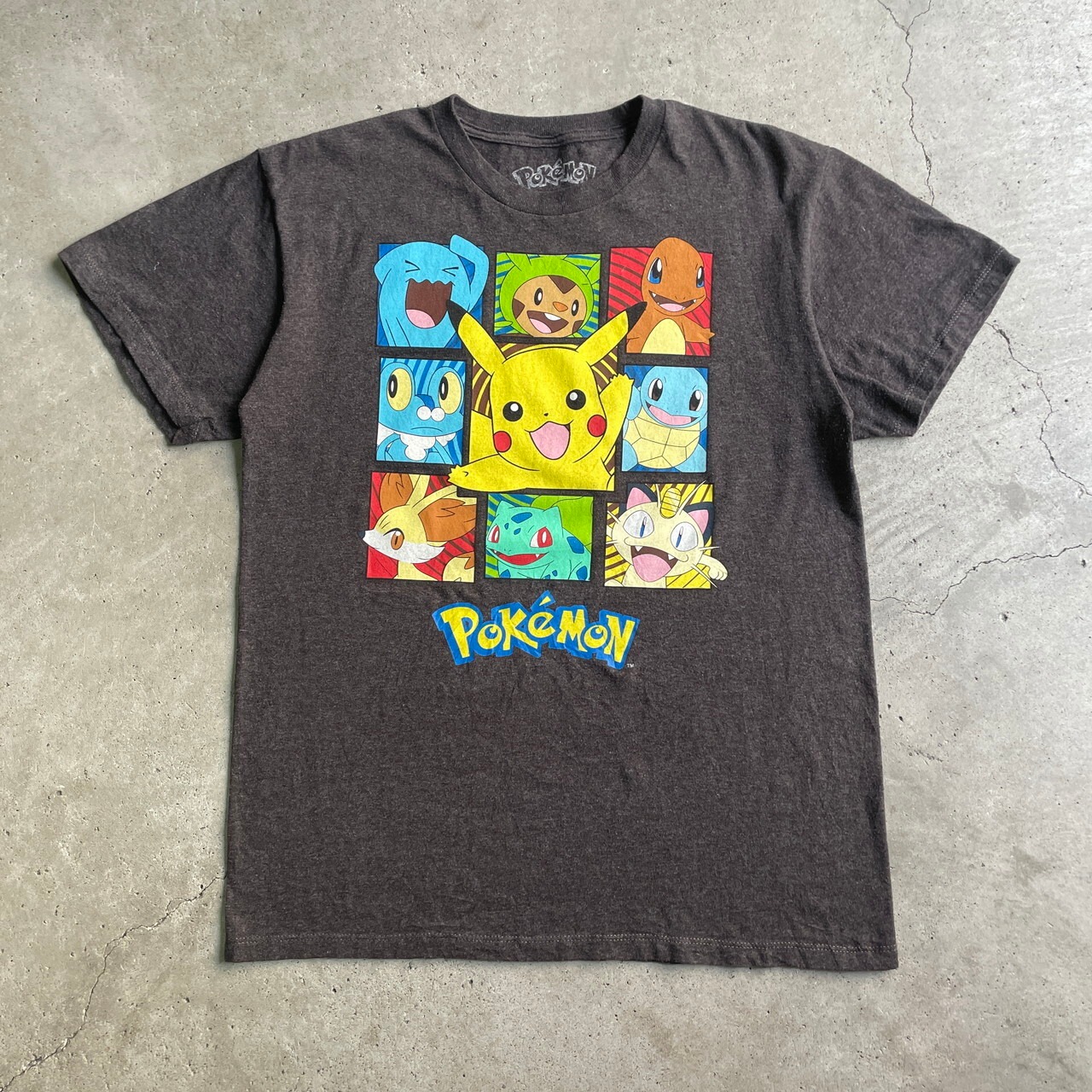 POKEMON ポケモン ピカチュウ キャラクタープリントTシャツ メンズS 