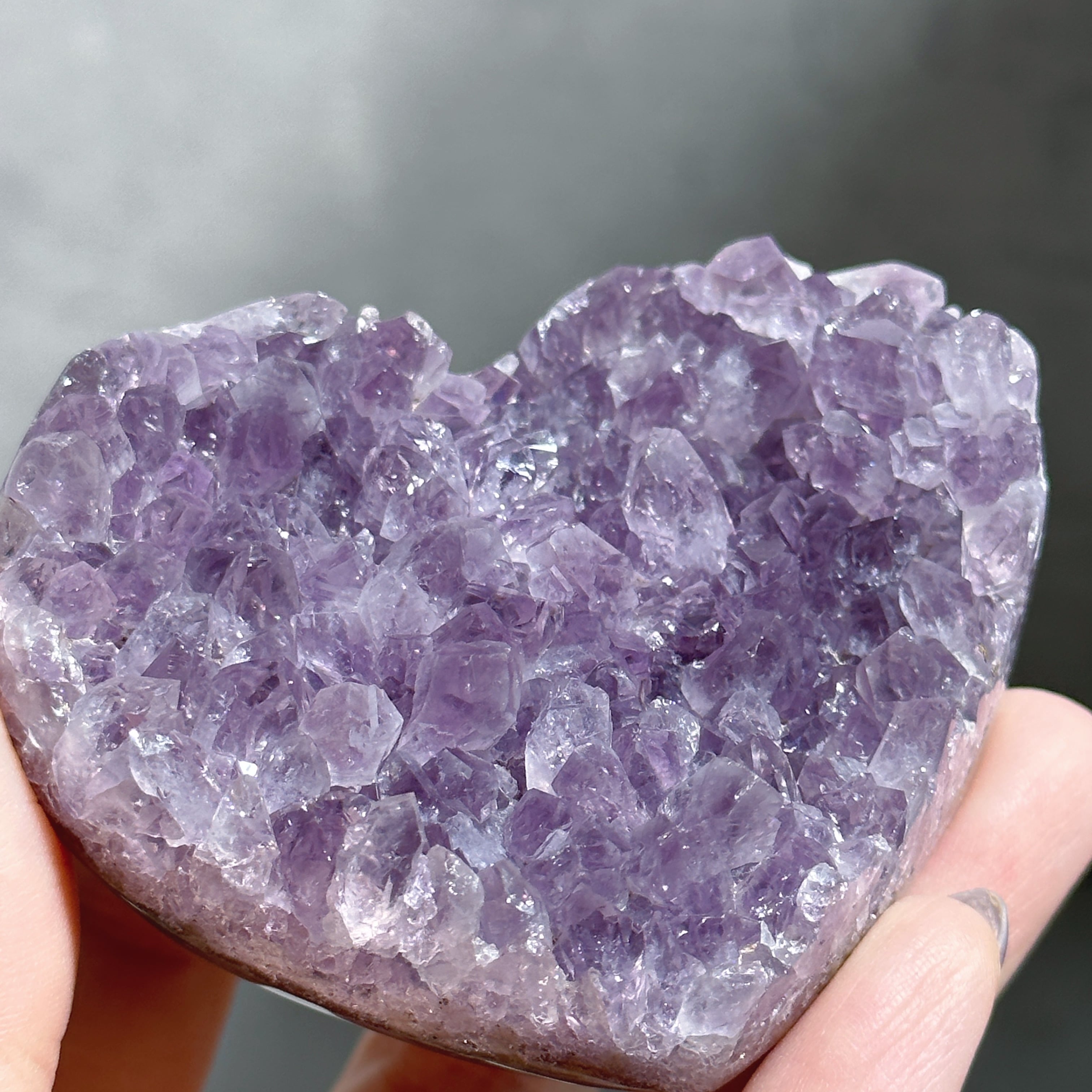 台座付き♡アメジスト ハート型32◇Amethyst◇天然石・鉱石