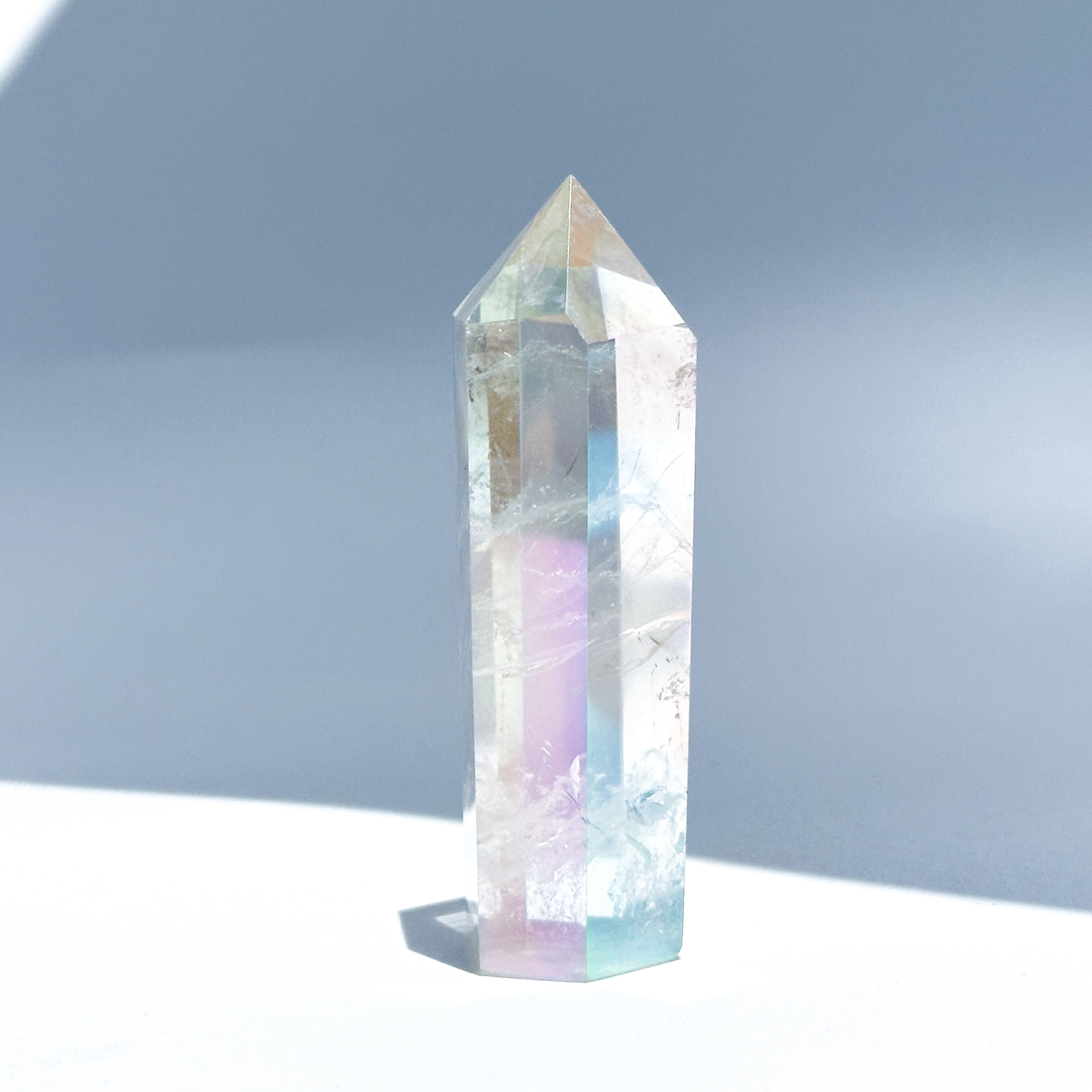 天然石 オーラクォーツ　タワー　kamoku 2つセット 透明感◎エンジェルオーラクォーツ タワー 02◇ Angel Aura Quartz
