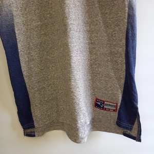 NFL　PATRIOTS　クルーネック　リンガーTシャツ　グレー　L