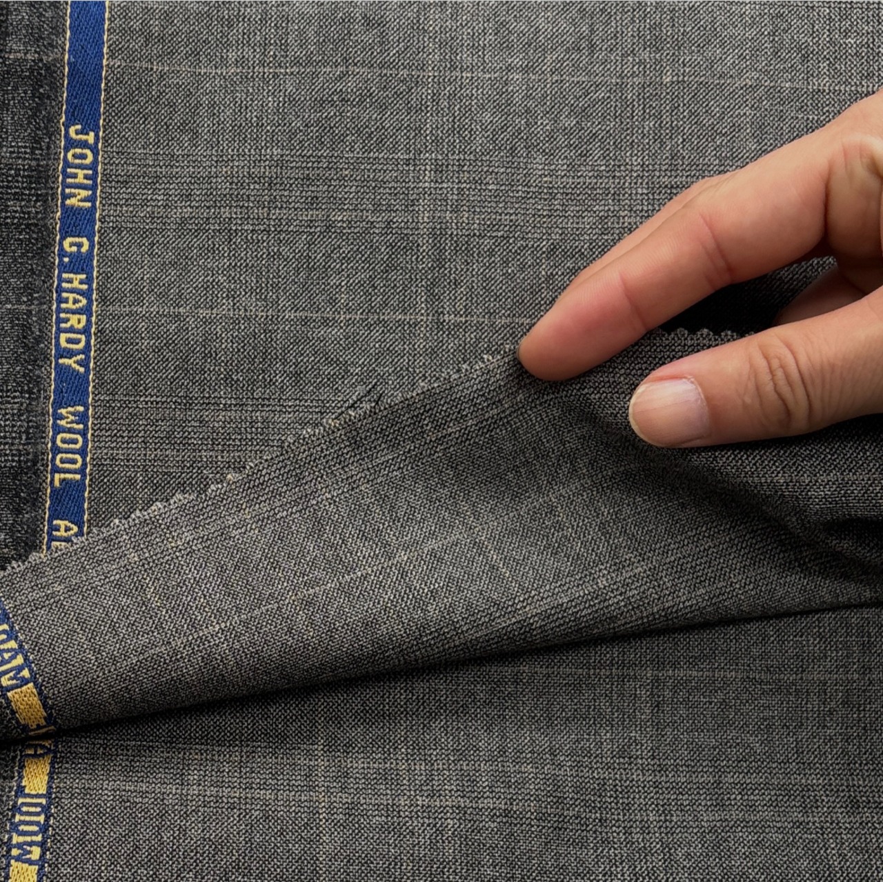 ★TB497◆2.9m◆ラスト1点!◆ウールカシミア混JOHN C.HARDY◆高級スーツ生地◆グレンチェック