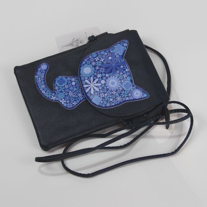 猫柄ショルダーバッグ スマホポシェット 斜めがけ かわいいネコ