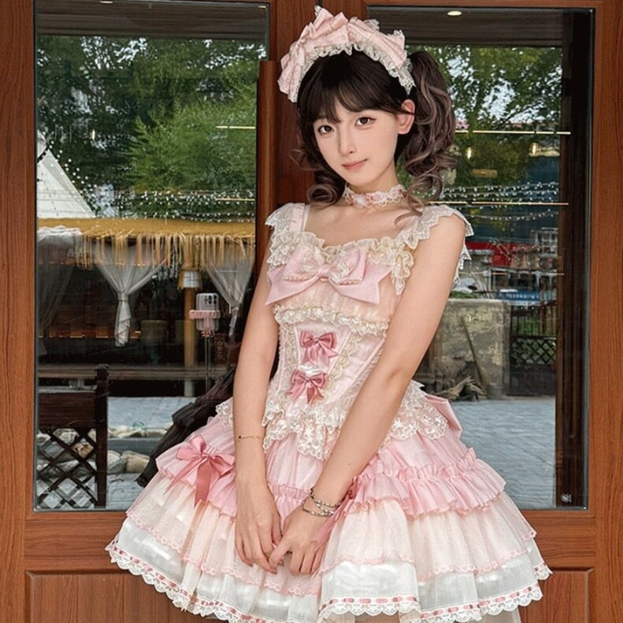 甘ロリ ブラウス シフォンフリル オフショル風 半袖トップス