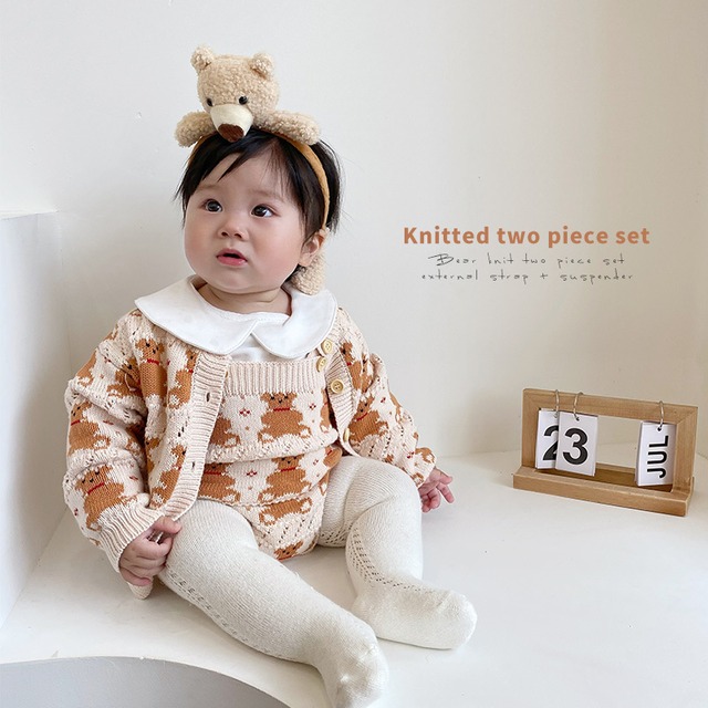 オータムレディースニットカーディガンジャケット ロンパース オールインワン コットン 秋物 超面白いベビーショップ60290935416