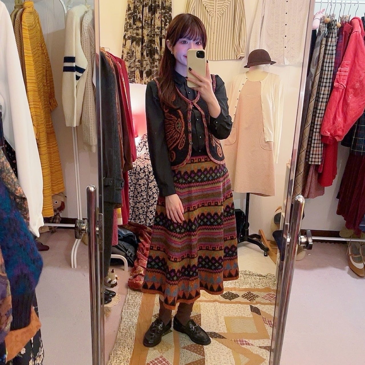 black orange butterfly knit set up