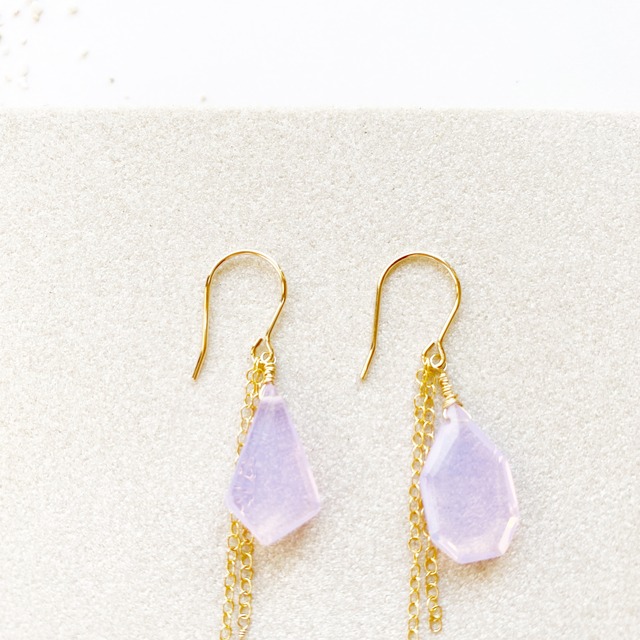 Lavender colour quartz earrings
