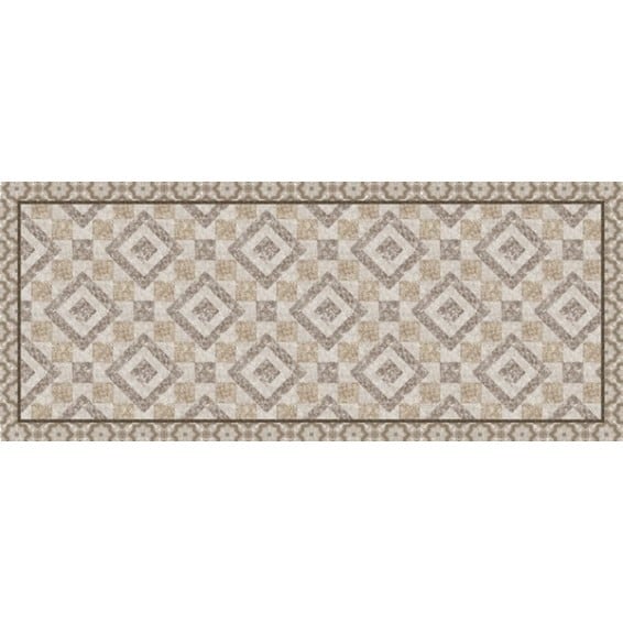 GRACE MAT Runner Beige Mosaic 【防水・防汚・滑り止め】おしゃれビニール製ランナー&カーペット|キッチン・リビング・廊下・ベッドサイド・屋外対応