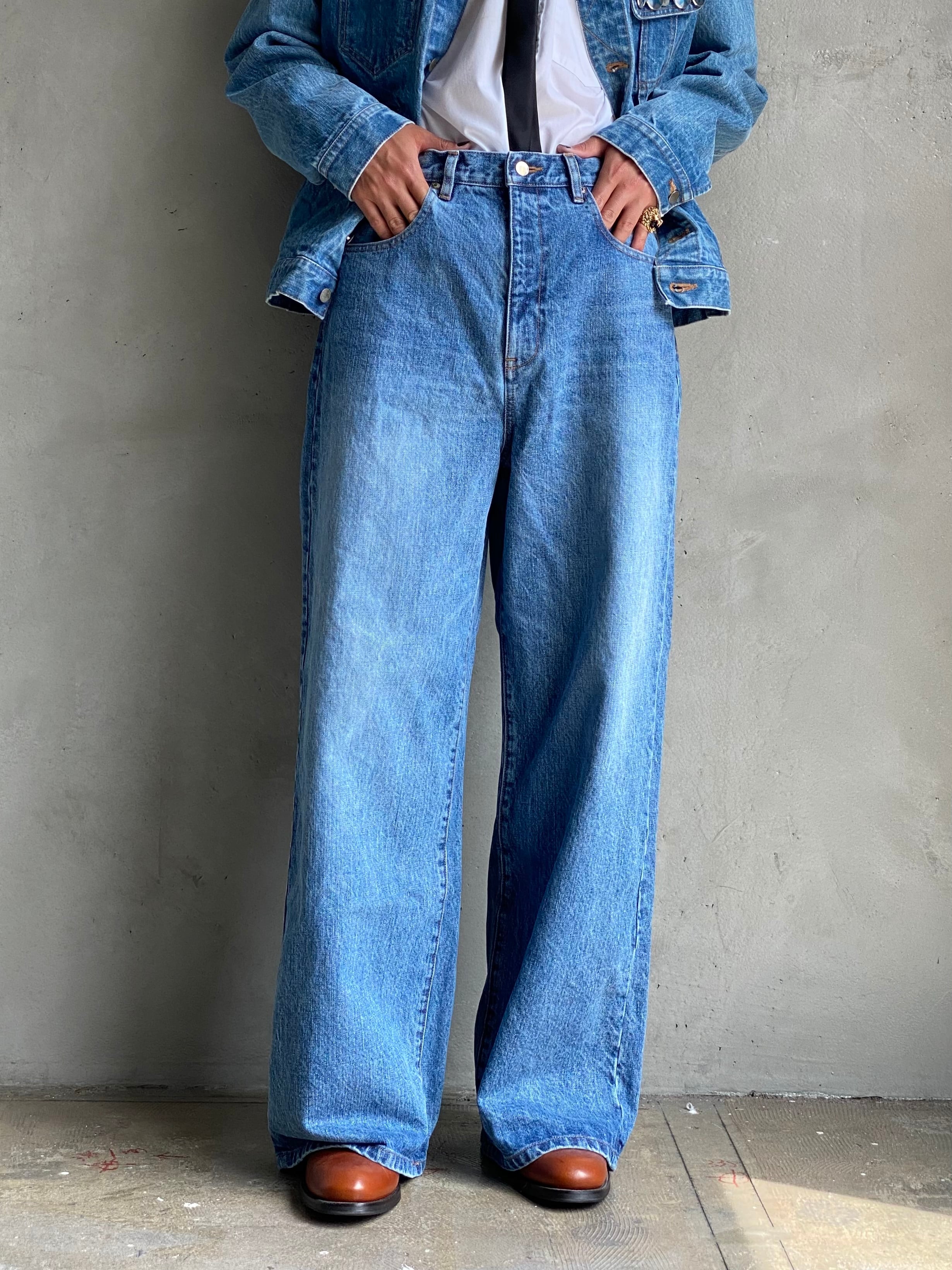 GEN IZAWA / Super buggy denim pants(used-wash) | TUNAGI JAPAN GEN IZAWA / Super buggy denim pants(used-wash) | TUNAGI JAPAN