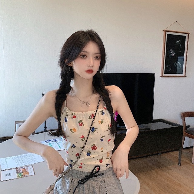 フローラルスカーフ サマートップス リボン 夏物 花柄 シルク ブラックストロベリース80296458988