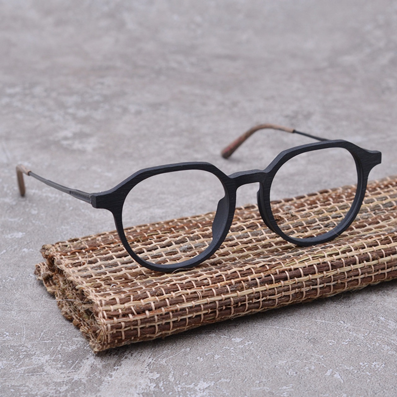 Retro Wood Grain Metal Glasses -crown panto- / レトロ ウッド グレイン メタル メガネ -クラウンパント-