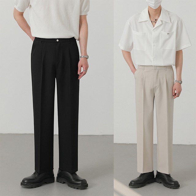 ZPZ上質感のあるウエストゴムロングパンツ