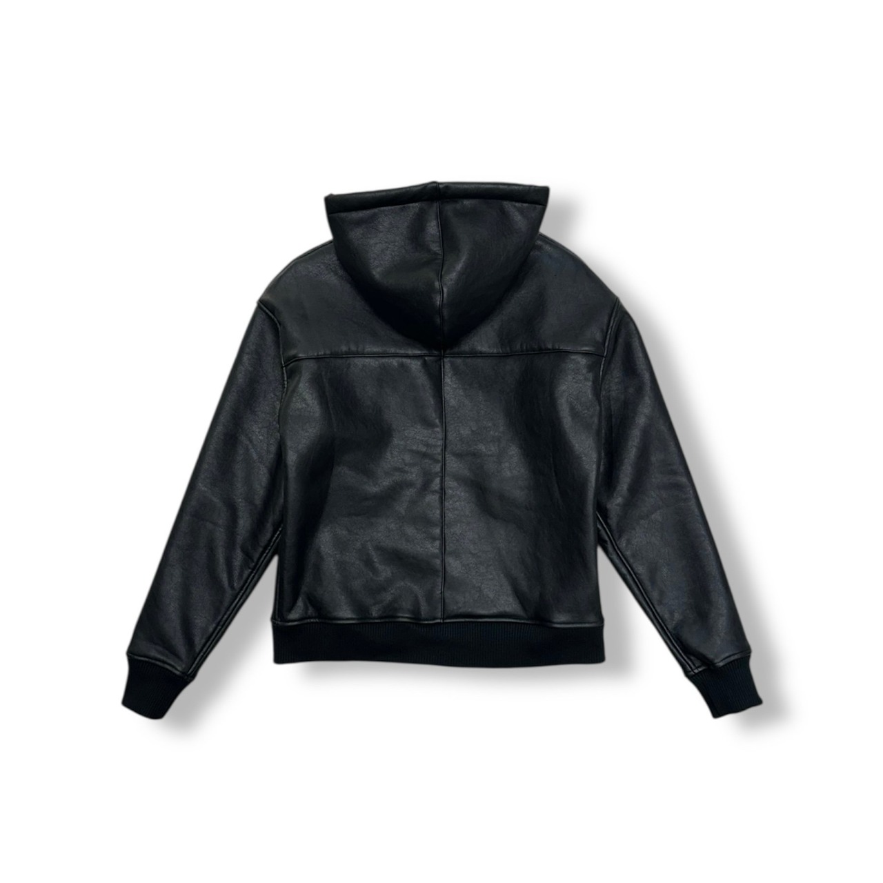 LAST NEST / faux leather boa hoodie