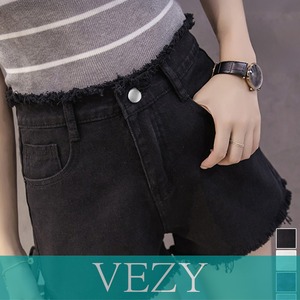 デニムショートパンツ 短パン カットオフ ショーパン ハイウエスト ボトムス カジュアル アメカジ こなれ感 パンツ スカート ベジー VEZY ItemNo.【15052234 】