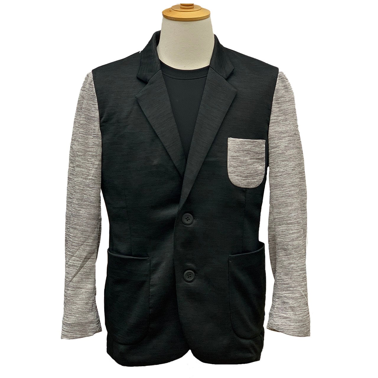 トラベルストレッチジャケット WTJ-1003S(BLK杢×GRY杢)