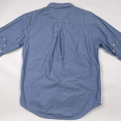 TOMMY HILFIGER トミーヒルフィガー NEW YORK FIT エルボーパッチ BD ボタンダウン オックスフォード 長袖シャツ XL/ブルー メンズ
