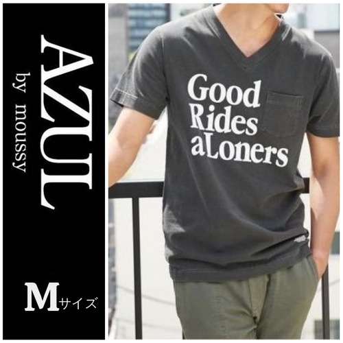 AZUL BY MOUSSY 半袖 Tシャツ メンズ  M Vネック ロゴTシャツ