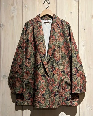 【a.k.a.C.a.k.a vintage】Artistic Flower Pattern Loose Easy Tailored Jacket