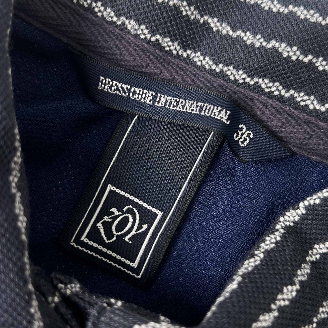 ZOY ゾーイ ストライプ ノースリーブ ポロシャツ 36/ダークグレー系 レディース ゴルフ