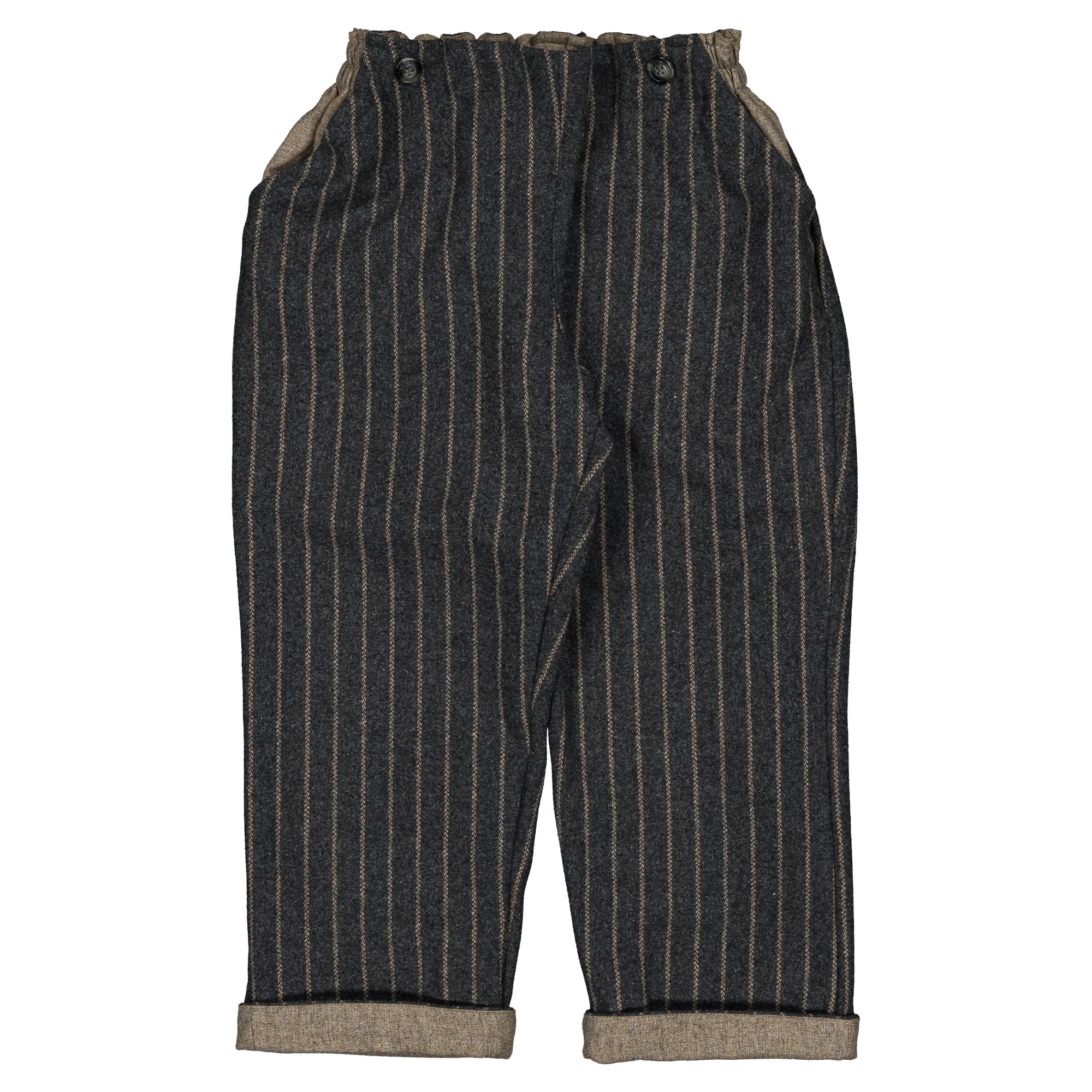 【予約/送料無料】5y-8y / Pants LEBON - gray woolen stripes / Maison Marelle