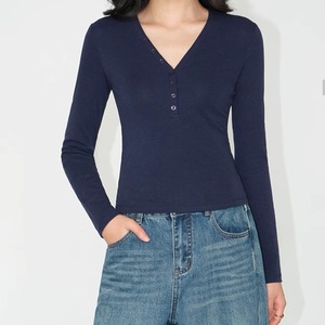 Vneck Knit Tshirt Slim Fit 124689