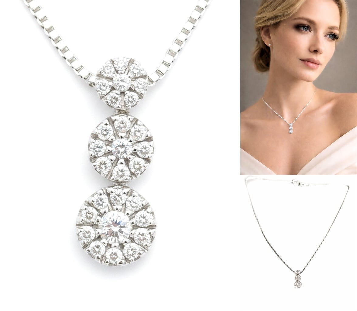 DAMIANI ダミアーニ マルゲリータ トリロジー マーガレット フラワー ダイヤ ネックレス ペンダント 28P K18 WG ホワイトゴールド