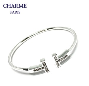18k plating T bangle (silver)