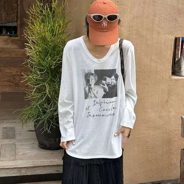 フォトプリントシアーロングTシャツ　2litr06590