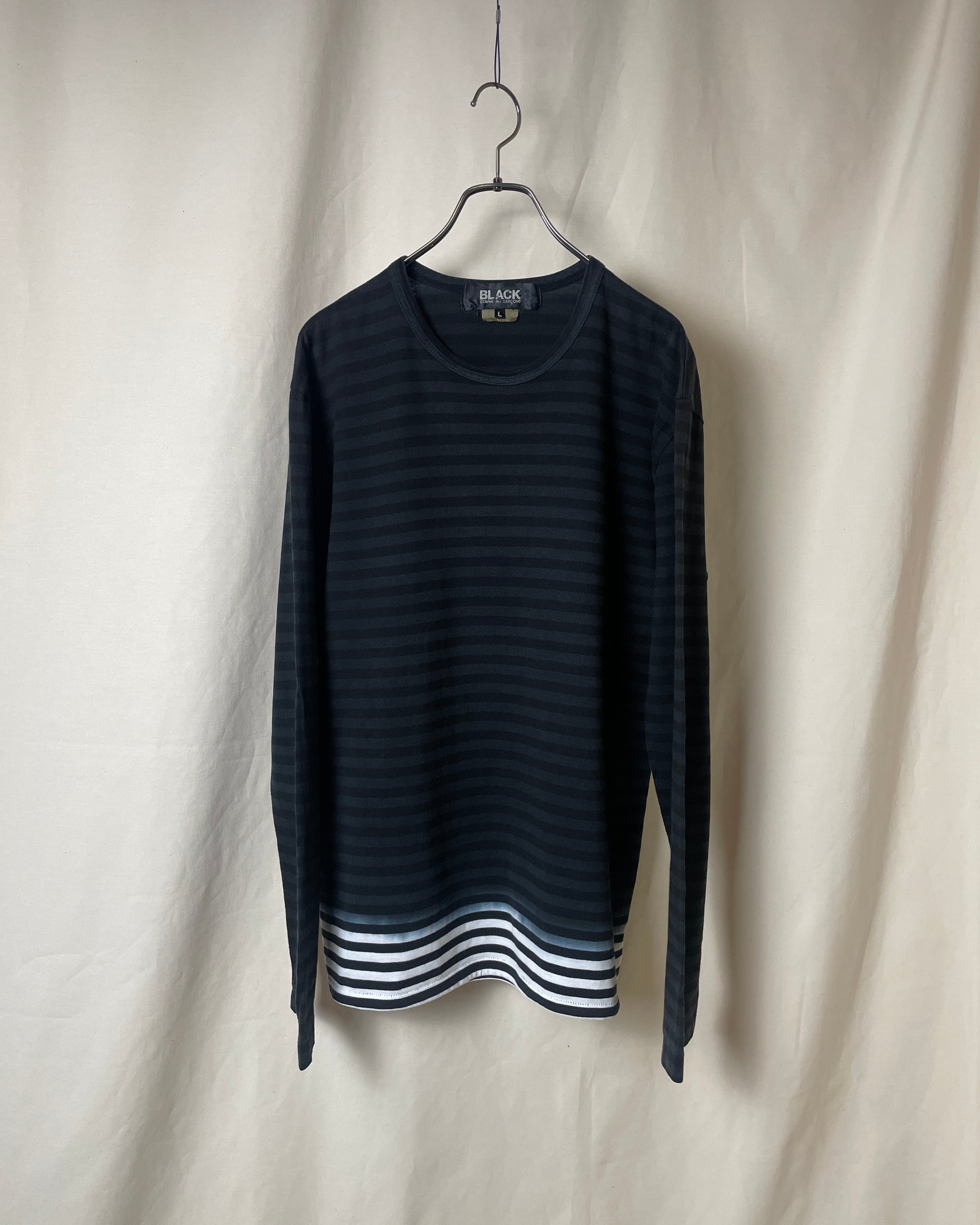2009's BLACK COMME des GARCONS - Drip-dyed Striped L/S Top