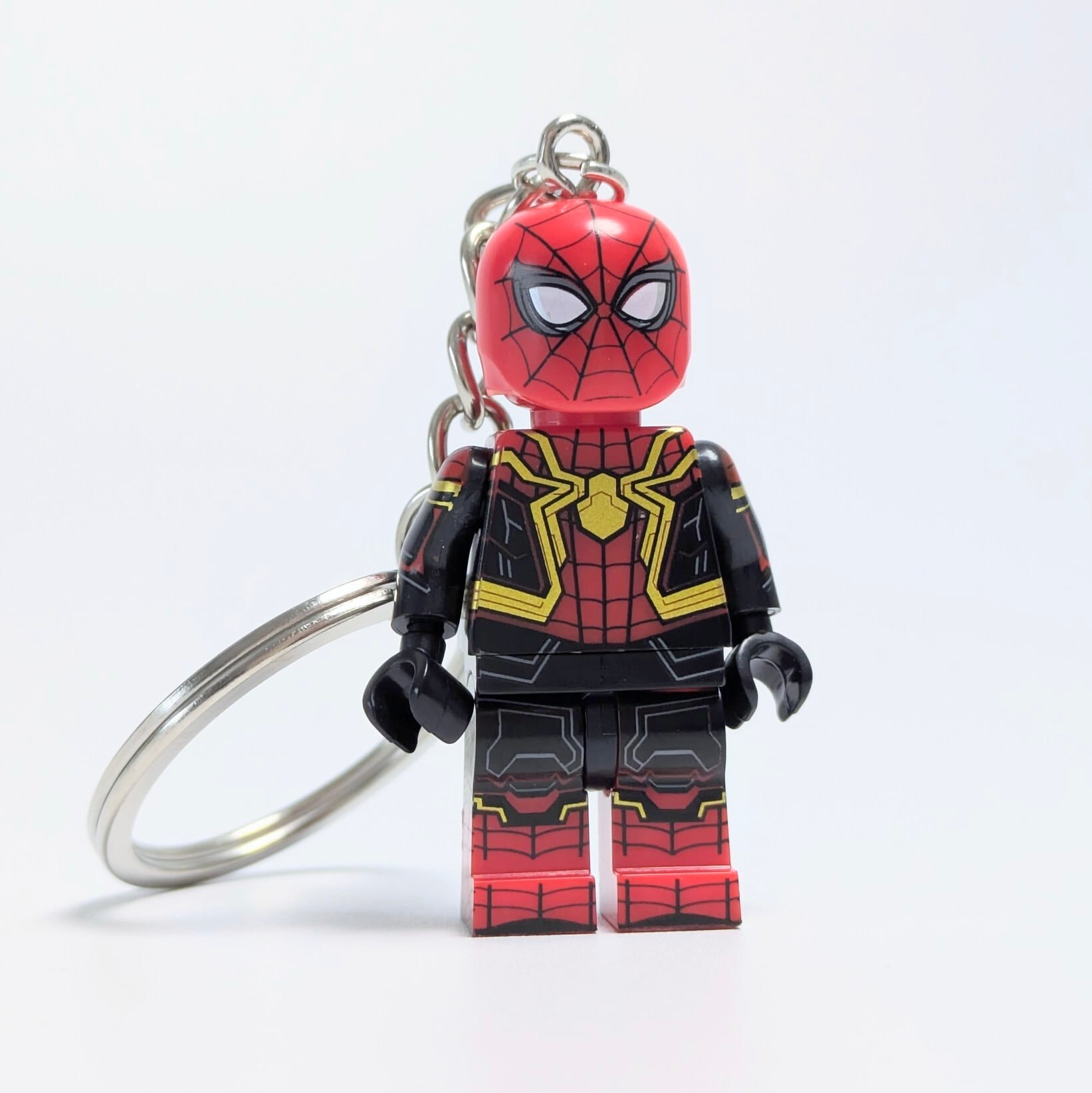 ♧★ブロックフィギュアキーホルダー★【 Spider-Man: No Way Home 】『 アイアン・スパイダースーツver. 』 X-MEN / MARVEL / アイアンマン〚アメリカン雑貨 アメトイ〛