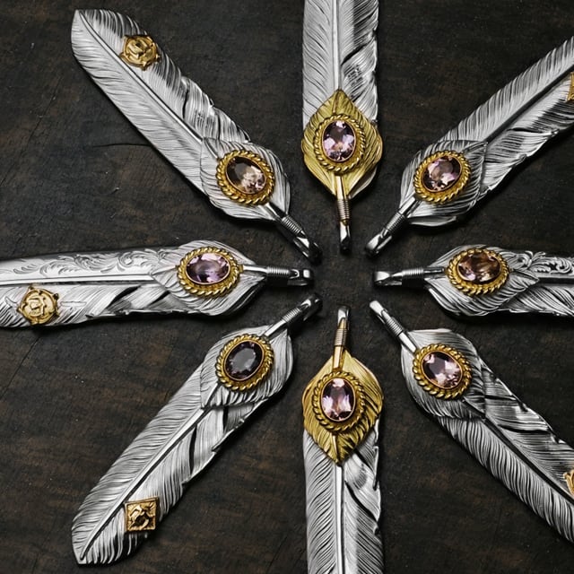 鷲見太郎　アラベスクフェザーセット　ゴローズ 鷲見太郎 Taro Washimi ペンダント Lアラベスクフライトフェザー