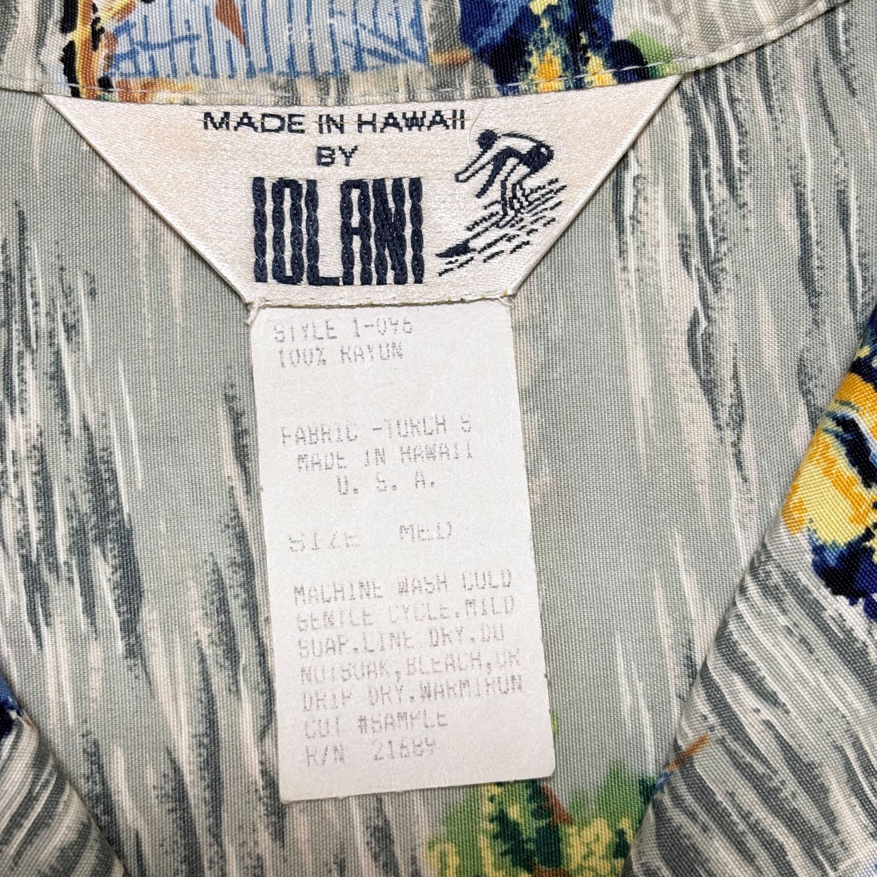 IOLANI イオラニ レーヨンアロハシャツ サーファー&フラガール柄 S相当 