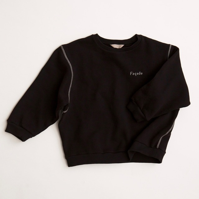 4-5y【façade】Chunky sweatshirt / Black / スウェット / ファサード
