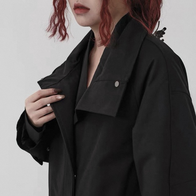 2way collar belted long coat【2color】 C1443