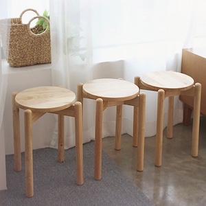 wood circle stool A / ウッド サークル スツール チェア 椅子 木製 カフェ 韓国 北欧